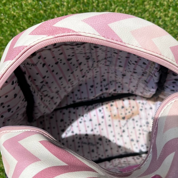 Betsey Johnson Pink Chevron Backpack - Picture 16 of 16